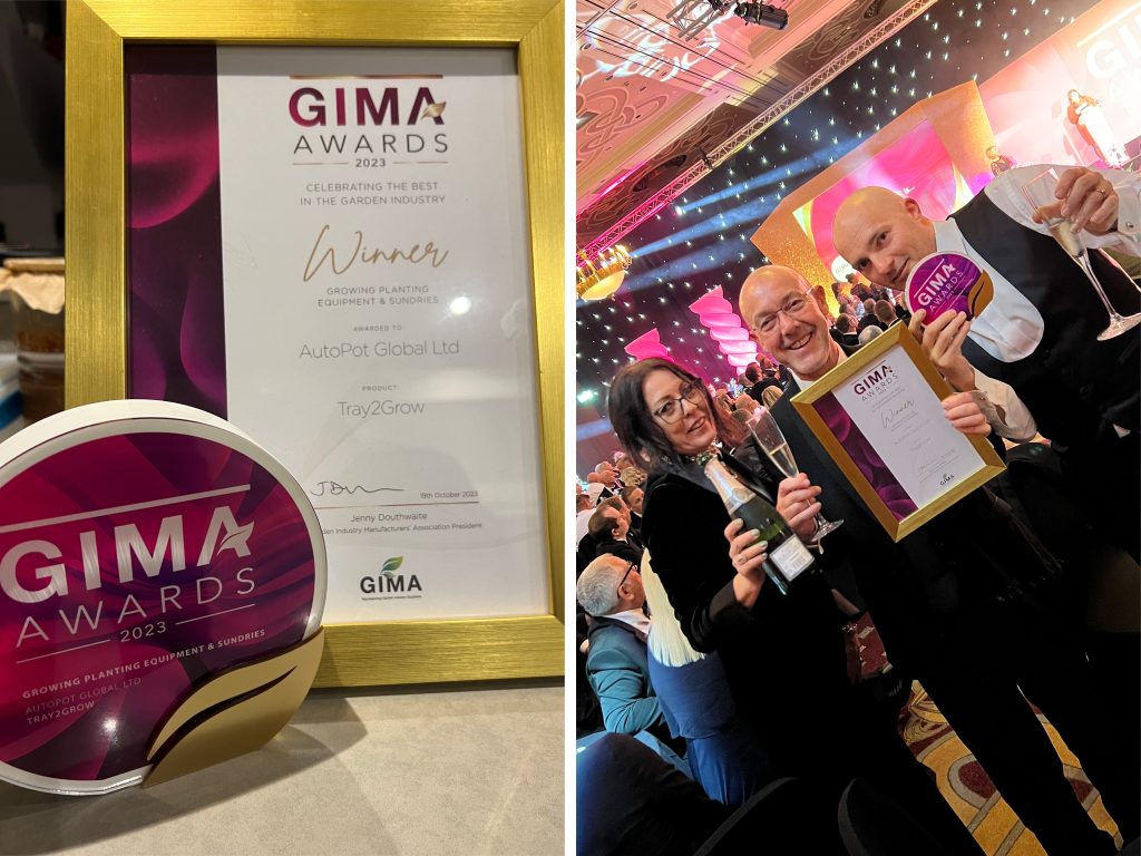 Above: Sur la table! Our award is (somewhat) safely returned to our team’s perch
at the ceremony where Rae Jones (Personal Assistant) is holding the fort/Château (neuf du pape)