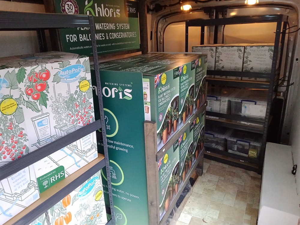 The doors of perception / rear doors of the van swing open to reveal a world
of automatic watering systems that will truly alter your perspective on plant care